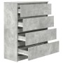 Aparador de madera de ingeniería gris hormigón 80x35x99 cm de , Aparadores - Ref: Foro24-3328483, Precio: 128,45 €, Descuento: %