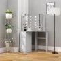 Corner dressing table with LED concrete gray 111x54x141.5 cm by vidaXL, Bedroom Dressers - Ref: Foro24-326535, Price: 174,36 ...
