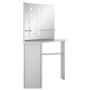 Tocador de esquina con LED gris hormigón 111x54x141,5 cm de vidaXL, Tocadores para dormitorios - Ref: Foro24-326535, Precio: ...
