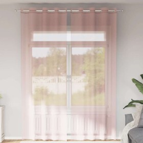 Cortinas de gasa con ojales 2 uds rosa 140x300 cm de , Cortinas y visillos - Ref: Foro24-4102100, Precio: 16,43 €, Descuento: %