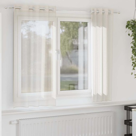 Cortinas de gasa con ojales 2 uds crema 140x175 cm de , Cortinas y visillos - Ref: Foro24-4102072, Precio: 14,36 €, Descuento: %