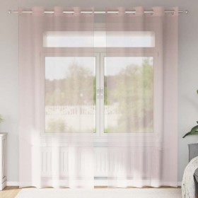 Cortinas de gasa con ojales 2 uds rosa claro 140x225 cm de , Cortinas y visillos - Ref: Foro24-4102085, Precio: 14,75 €, Desc...