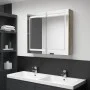 Armario de baño con espejo y LED color roble 80x12x68 cm de vidaXL, Tocadores de baño - Ref: Foro24-326515, Precio: 179,18 €,...