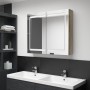 Armario de baño con espejo y LED color roble 80x12x68 cm de vidaXL, Tocadores de baño - Ref: Foro24-326515, Precio: 180,50 €,...
