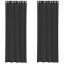 Cortinas de gasa con ojales 2 uds negro140x300 cm de , Cortinas y visillos - Ref: Foro24-4102064, Precio: 16,17 €, Descuento: %