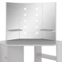 Corner dressing table with LED concrete gray 111x54x141.5 cm by vidaXL, Bedroom Dressers - Ref: Foro24-326535, Price: 174,36 ...