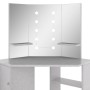 Tocador de esquina con LED gris hormigón 111x54x141,5 cm de vidaXL, Tocadores para dormitorios - Ref: Foro24-326535, Precio: ...