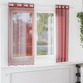 Cortinas de gasa con ojales 2 uds rojo vino de , Cortinas y visillos - Ref: Foro24-4102156, Precio: 14,11 €, Descuento: %
