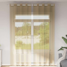 Cortinas de gasa con ojales 2 uds arena de , Cortinas y visillos - Ref: Foro24-4102123, Precio: 15,54 €, Descuento: %