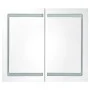 Armario de baño con espejo y LED color roble 80x12x68 cm de vidaXL, Tocadores de baño - Ref: Foro24-326515, Precio: 179,18 €,...