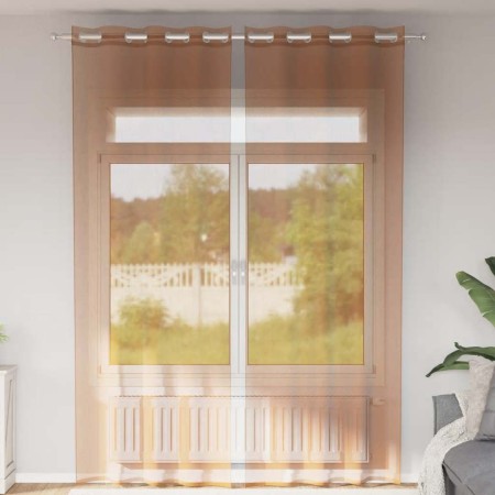 Cortinas de gasa con ojales 2 uds terracota de , Cortinas y visillos - Ref: Foro24-4102142, Precio: 16,43 €, Descuento: %