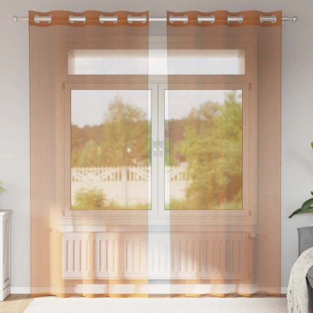 Cortinas de gasa con ojales 2 uds terracota de , Cortinas y visillos - Ref: Foro24-4102140, Precio: 13,06 €, Descuento: %