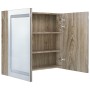 Armario de baño con espejo y LED color roble 80x12x68 cm de vidaXL, Tocadores de baño - Ref: Foro24-326515, Precio: 180,50 €,...