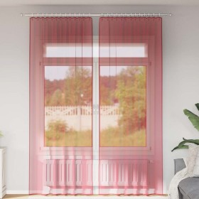 Cortinas de gasa con bolsillos para varillas 2 uds. rojo vino de , Cortinas y visillos - Ref: Foro24-4102250, Precio: 15,00 €...