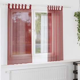 Cortinas de gasa con bolsillos para varillas 2 uds. rojo vino de , Cortinas y visillos - Ref: Foro24-4102246, Precio: 12,56 €...