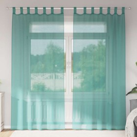 Cortinas de gasa con bolsillos para varillas 2 uds. turquesa de , Cortinas y visillos - Ref: Foro24-4102238, Precio: 14,23 €,...