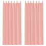 Cortinas de gasa con trabillas 2 uds rosa 140x260 cm de , Cortinas y visillos - Ref: Foro24-4102290, Precio: 15,49 €, Descuen...