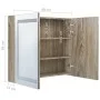 Armario de baño con espejo y LED color roble 80x12x68 cm de vidaXL, Tocadores de baño - Ref: Foro24-326515, Precio: 179,18 €,...