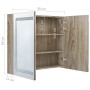 Armario de baño con espejo y LED color roble 80x12x68 cm de vidaXL, Tocadores de baño - Ref: Foro24-326515, Precio: 180,50 €,...
