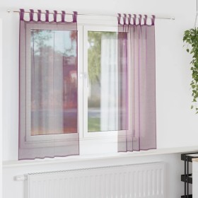 Cortinas de gasa con trabillas 2 uds morado 140x175 cm de , Cortinas y visillos - Ref: Foro24-4102292, Precio: 15,15 €, Descu...