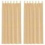 Cortinas de gasa con trabillas 2 uds arena 140x225 cm de , Cortinas y visillos - Ref: Foro24-4102308, Precio: 14,28 €, Descue...