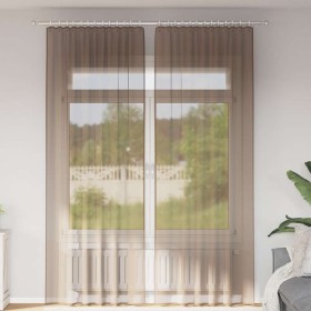 Cortinas de gasa con trabillas 2 uds marrón claro 140x260 cm de , Cortinas y visillos - Ref: Foro24-4102315, Precio: 16,65 €,...