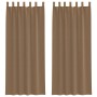 Cortinas de gasa con trabillas 2 uds marrón claro 140x260 cm de , Cortinas y visillos - Ref: Foro24-4102315, Precio: 16,65 €,...