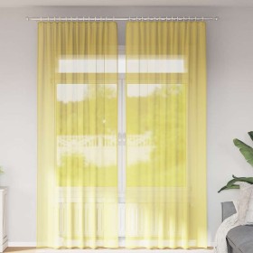 Cortinas de gasa con trabillas 2 uds amarillo 140x260 cm de , Cortinas y visillos - Ref: Foro24-4102320, Precio: 17,05 €, Des...