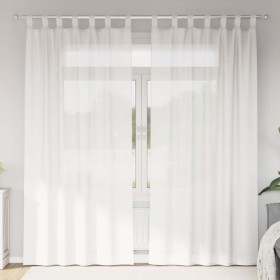 Cortinas de gasa con trabillas 2 uds. color blanco 140x245 cm de , Cortinas y visillos - Ref: Foro24-4102334, Precio: 18,27 €...