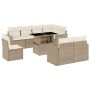 Set de sofás de jardín 9 pzas con cojines ratán sintético beige en Conjuntos de jardín | Comprar online en Foru.es