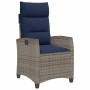 Silla de jardín reclinable con mesa auxiliar ratán gris de , Sillas de jardín - Ref: Foro24-4108273, Precio: 149,99 €, Descue...