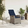 Silla de jardín reclinable con mesa auxiliar ratán gris de , Sillas de jardín - Ref: Foro24-4108273, Precio: 149,99 €, Descue...