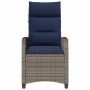 Silla de jardín reclinable con mesa auxiliar ratán gris de , Sillas de jardín - Ref: Foro24-4108273, Precio: 149,99 €, Descue...