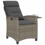 Silla de jardín reclinable con mesa auxiliar ratán gris de , Sillas de jardín - Ref: Foro24-4108271, Precio: 150,11 €, Descue...