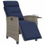 Silla de jardín reclinable con mesa auxiliar ratán gris de , Sillas de jardín - Ref: Foro24-4108278, Precio: 180,27 €, Descue...
