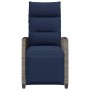 Silla de jardín reclinable con mesa auxiliar ratán gris de , Sillas de jardín - Ref: Foro24-4108278, Precio: 180,27 €, Descue...