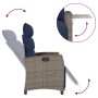 Silla de jardín reclinable con mesa auxiliar ratán gris de , Sillas de jardín - Ref: Foro24-4108278, Precio: 180,27 €, Descue...