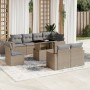 Set de sofás de jardín 9 pzas con cojines ratán sintético beige en Conjuntos de jardín | Comprar online en Foru.es