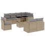 Set de sofás de jardín 9 pzas con cojines ratán sintético beige en Conjuntos de jardín | Comprar online en Foru.es