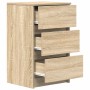 Mesillas de noche con 3 cajones 2 uds roble Sonoma 39x35x65 cm de , Mesitas de noche - Ref: Foro24-861342, Precio: 107,84 €, ...