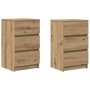 Mesillas de noche con 3 cajones 2uds roble artesanal 39x35x65cm de , Mesitas de noche - Ref: Foro24-861354, Precio: 121,50 €,...