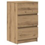 Mesillas de noche con 3 cajones 2uds roble artesanal 39x35x65cm de , Mesitas de noche - Ref: Foro24-861354, Precio: 121,50 €,...