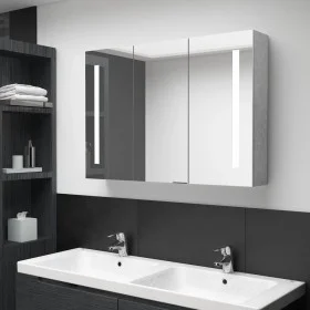 Armario de baño con espejo LED gris hormigón 89x14x62 cm de vidaXL, Tocadores de baño - Ref: Foro24-326525, Precio: 146,80 €,...