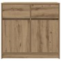 Aparador con cajón roble artesanal 80x34x76cm madera ingeniería de , Aparadores - Ref: Foro24-861543, Precio: 85,61 €, Descue...