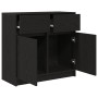 Aparador con cajón roble negro 80x34x76 cm madera de ingeniería de , Aparadores - Ref: Foro24-861536, Precio: 88,97 €, Descue...