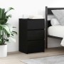 Mesillas de noche con 3 cajones 2 uds. Negro 39x35x65 cm de , Mesitas de noche - Ref: Foro24-861340, Precio: 113,36 €, Descue...