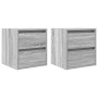 Mesillas de noche de pared 2 uds gris Sonoma 38x34x40 cm de , Mesitas de noche - Ref: Foro24-861258, Precio: 84,78 €, Descuen...