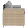 Sofá de jardín de 3 plazas con cojines ratán sintético beige de , Sofás de exterior - Ref: Foro24-4104175, Precio: 238,68 €, ...