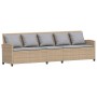Sofá de jardín de 5 plazas con cojines ratán sintético beige de , Conjuntos de jardín - Ref: Foro24-4104116, Precio: 336,89 €...