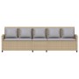 Sofá de jardín de 5 plazas con cojines ratán sintético beige de , Conjuntos de jardín - Ref: Foro24-4104116, Precio: 336,89 €...